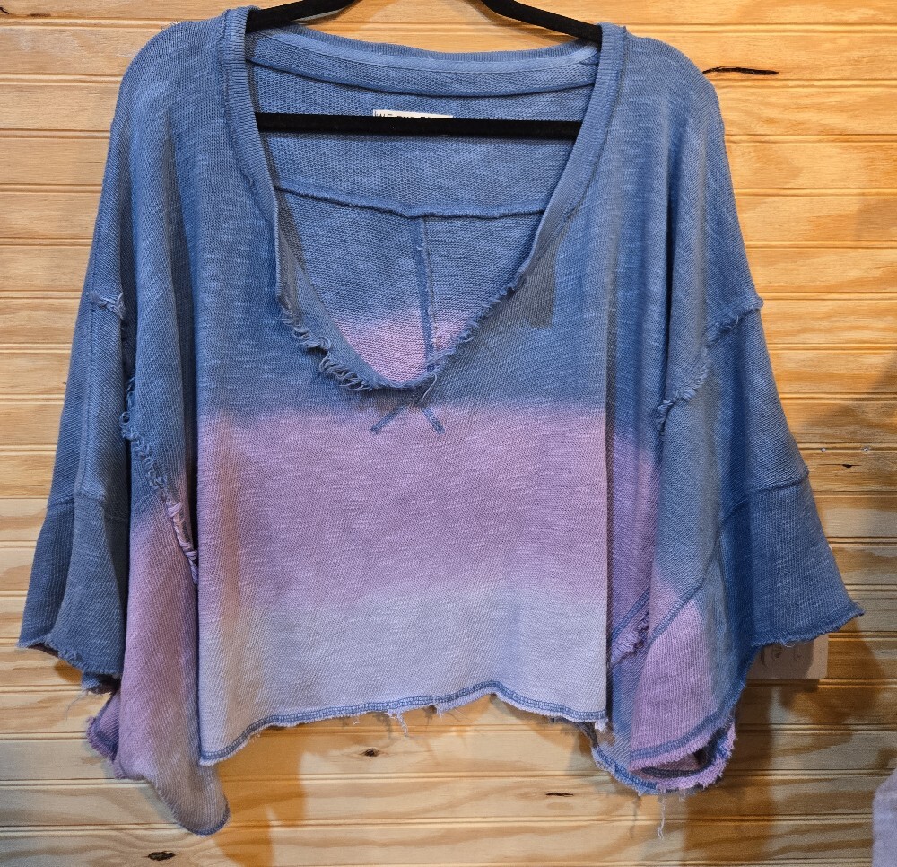 We The Free Ombre V-Neck Pullover - Blue & Lavender - Picture 4 of 8